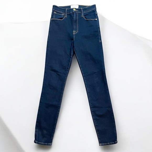 NEW! FRAME ALI High Rise Cigarette BLUE SKINNY JEANS SIZE 25 - Picture 1 of 10